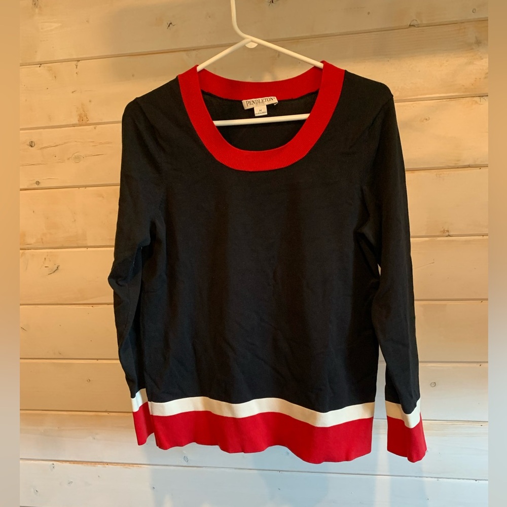 Pendleton | Vintage Red, White & Black Silk Blend Sweater